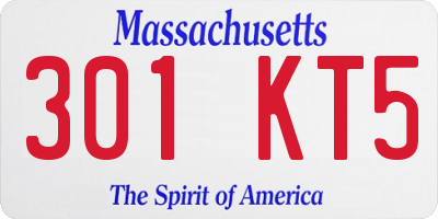 MA license plate 301KT5