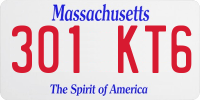 MA license plate 301KT6