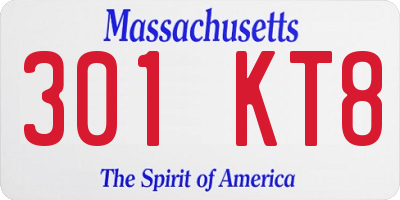 MA license plate 301KT8