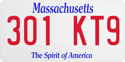 MA license plate 301KT9