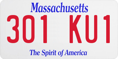 MA license plate 301KU1