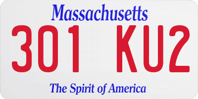 MA license plate 301KU2