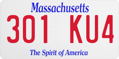 MA license plate 301KU4