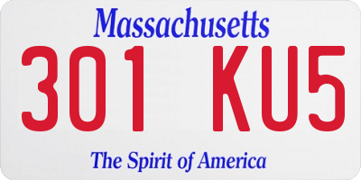 MA license plate 301KU5