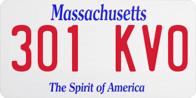 MA license plate 301KV0