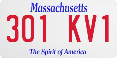 MA license plate 301KV1