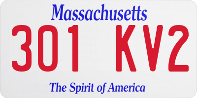 MA license plate 301KV2
