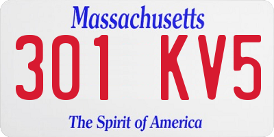 MA license plate 301KV5