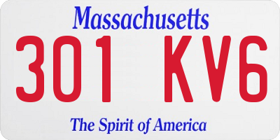 MA license plate 301KV6