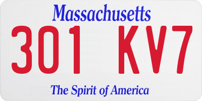 MA license plate 301KV7