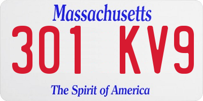 MA license plate 301KV9