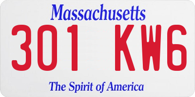 MA license plate 301KW6