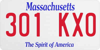 MA license plate 301KX0