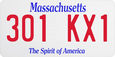 MA license plate 301KX1
