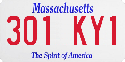 MA license plate 301KY1