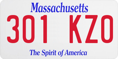 MA license plate 301KZ0