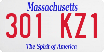 MA license plate 301KZ1