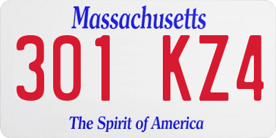 MA license plate 301KZ4