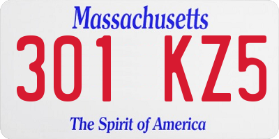 MA license plate 301KZ5