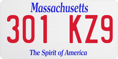 MA license plate 301KZ9