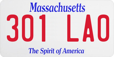 MA license plate 301LA0