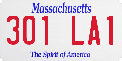 MA license plate 301LA1