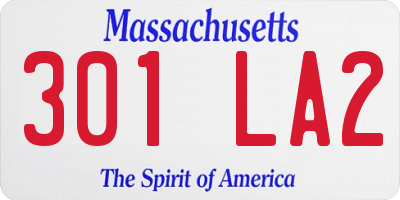 MA license plate 301LA2