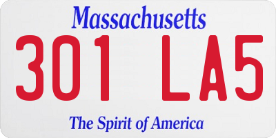 MA license plate 301LA5