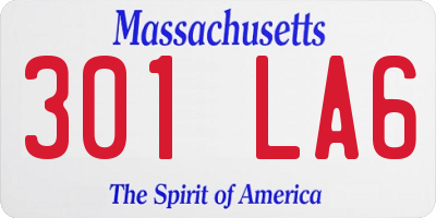 MA license plate 301LA6