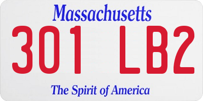 MA license plate 301LB2