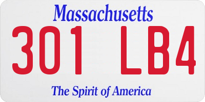 MA license plate 301LB4