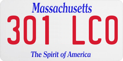MA license plate 301LC0