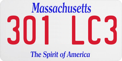 MA license plate 301LC3