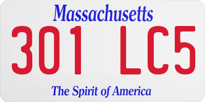 MA license plate 301LC5