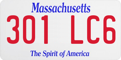 MA license plate 301LC6