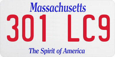MA license plate 301LC9
