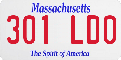 MA license plate 301LD0