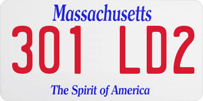 MA license plate 301LD2