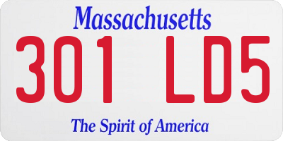MA license plate 301LD5