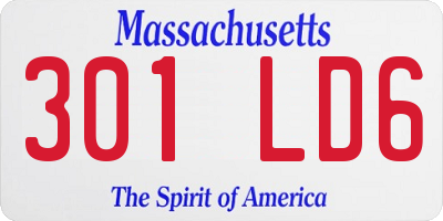 MA license plate 301LD6