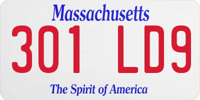 MA license plate 301LD9