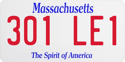 MA license plate 301LE1