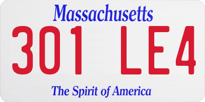 MA license plate 301LE4
