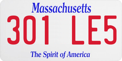 MA license plate 301LE5