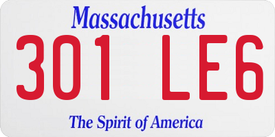 MA license plate 301LE6