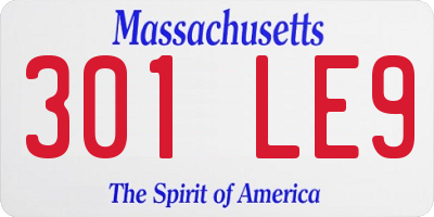 MA license plate 301LE9
