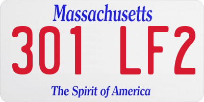 MA license plate 301LF2