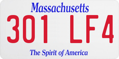 MA license plate 301LF4