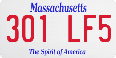 MA license plate 301LF5