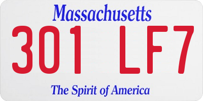 MA license plate 301LF7